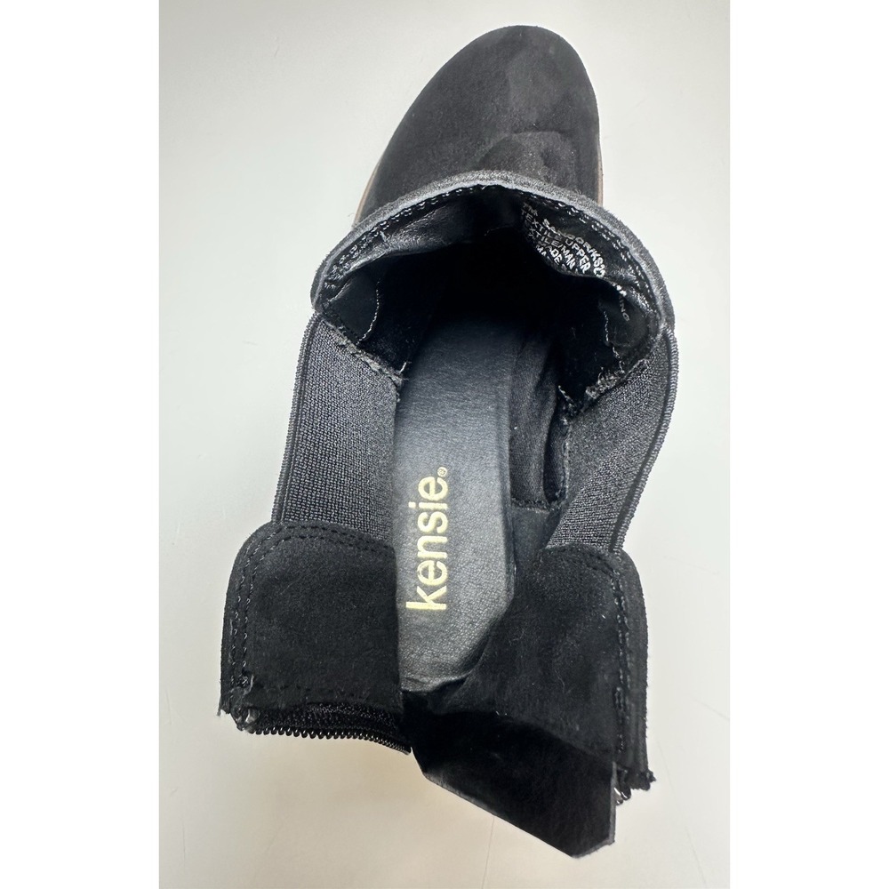 Kensie Ladie's Black Sandor Faux Suede Womens Short Boot Zipper Ankle Bootie 7M - Picture 8 of 11